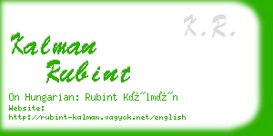 kalman rubint business card